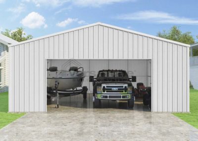 Steel Building with Vehicles